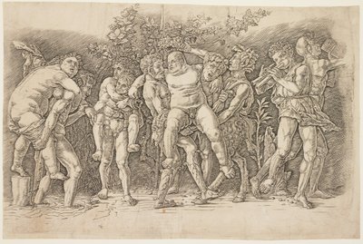 Bacchanaal met Silenus, vroege jaren 1470 door Andrea Mantegna